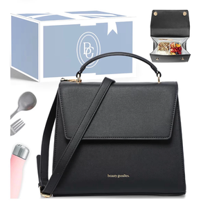 lot 5024 image: BEAUTYGOODIES Insulated Lunch Bag for Women, Aesthetic Lunch Boxes and Classy Tote Bag Purse with Strap - Retail $42