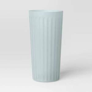 lot 1225 image: 24 Count-26 fl oz Plastic Tall Tumbler Mint Ribbed - Room Essentials�� Reusable Drinkware, Dishwasher & Microwave Safe - Retail $24