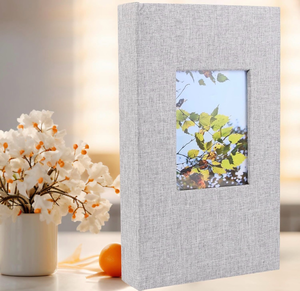 lot 1244 image: 2 Pack- Fabric Photo Album 4x6 300 Pockets,Large Capacity Photo Book Slip-in Picture  - Retail $30
