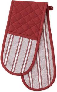 lot 2803 image: Extra Long, Double Oven MittGlove, Heat Resistant Potholder, Professional Grade Protection for Cooking and Baking (35x7.5) (Color - Barn Red)