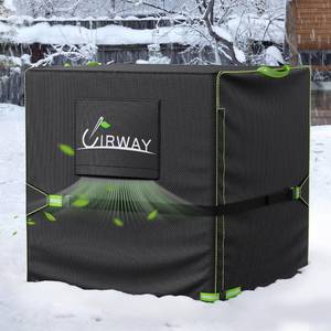 lot 2807 image: Air Conditioner Cover Outdoor, 2025 Upgraded Heavy Duty Waterproof Windproof Winter AC Unit Cover with Reflective Strip for Square Central Outside Units - 24x24x30 Inch Black