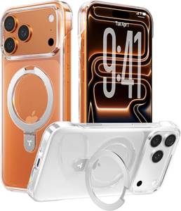 lot 2818 image: $27.99 RETAIL PRICE iPhone 17 Pro Max 6.9 Case - Borderless Clear Design with 0-180 Degrees Magnetic Stand, 12FT Drop Protection