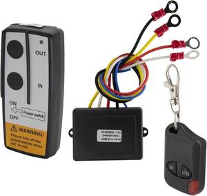 lot 2833 image: Wireless Winch Remote Control Kit - Long-Range, Heavy-Duty 12V System with Receiver and Keyring Remote