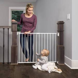 Regalo Safety 24"-40.5" Extra Wide Baby Gate for Stairs & Hallways, Hardware Mounted 2-in-1 Stair Gate for Babies, Toddlers, & Pets, White