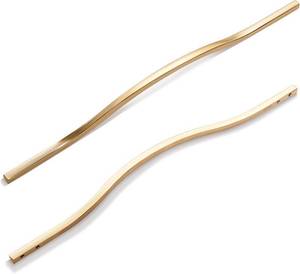 lot 2842 image:  $99.99 RETAIL PRICE  Goo-Ki Low Profile Brushed Brass Cabinet Pulls, Double Hole Centers (11.312.6) Zinc Alloy Handle for Drawer Cupboard Wardrobe,6 Packed