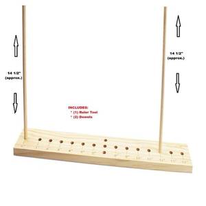 lot 2843 image: Adjustable 14 Sizes (0-14) Inch Wooden Balloon Size Ruler, Balloon Measuring Tool for Arches, Towers, Rings and Party Decorations