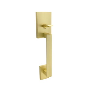 lot 3653 image: Honeywell satin gold Interior or Exterior Keyed Entry Door Handle
