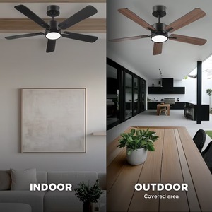 lot 3657 image: Harbor Breeze Northbrook 42-in Matte Black with Matte Blades LED Covered Outdoor Ceiling Fan With Light and Remote Control Included 5 -Blade