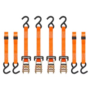 lot 3670 image: SmartStraps 1-14-in x 10-ft Ratchet Strap with S-Hook 3000-lb Break Strength 4 -Pack