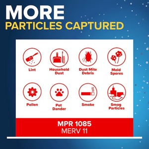 lot 3680 image: Filtrete 20 x 30 x 1 MERV 11 1085 MPR Allergen Defense Extra Electrostatic pleated Air Filter 6 -Pack