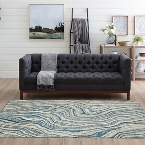 ** Retail $339.99** Origin 21 Coastal Tides 7 x 10 (ft) Loomed Polyester Blue Rectangular Indoor Mid-Century Modern Spot Clean Only Pet Friendly Area rug