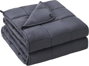 lot 3688 image: Weighted Blanket for Adults (20 lbs, 60 x 80, Grey) Cooling Heavy Blanket for Sleeping Perfect for 190-210 lbs, Queen Size Breathable Blanket with Premium Glass Bead, Machine Washable