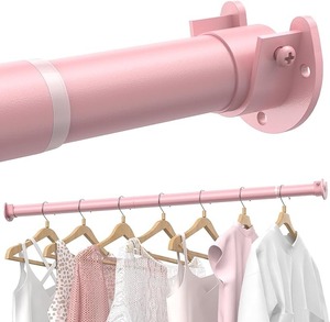 lot 9097 image: Heavy-Duty Adjustable Pink Closet Rod 17 to 69
