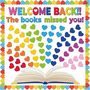 lot 9105 image: Colorful Heart Reading Bulletin Board Set