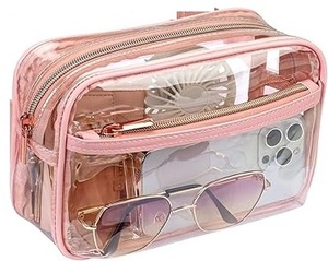 lot 9121 image: Pink Clear Fanny Pack Stadium Approved Plus-Size Belt Bag
