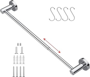 lot 9148 image: Polished Chrome Adjustable Towel Bar 1627.6 Retractable Rail