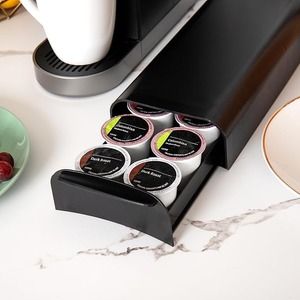 lot 9153 image: Single Serve Coffee Pod Organizer, 12-14 Coffee Pod Capacity, Black