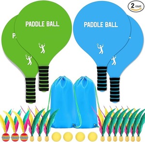 lot 9173 image: 2-Pack Classic Paddle Ball Set