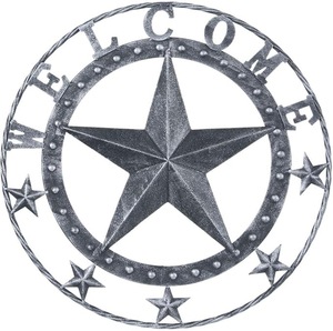 lot 2371 image: Decorative Metal Welcome Star BlackSilver