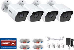 Full HD-TVI 5MP Security Camera, 4 Pack Ultra HD IP67 Weatherproof Cameras,EXIR 100ft/30m Night Vision for 24/7 Coverage
