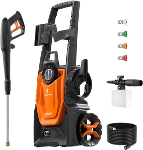 Electric Pressure Washer, 2400 PSI 2.3 GPM with 4 Quick-Connect Nozzles, 20FT Hose & Foam Cannon, Powerful Washer for Cars/Road/Driveways/Fences