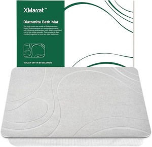 lot 2390 image: Stone Bath Mat, Quick Drying Diatomaceous Earth Bath Mat, Super Absorbent Stone Bath Mats for Bathroom, Non-Slip Diatomite Stone Bath Mat, Easy to Clean(23.6 x 15.4 Light Gray)