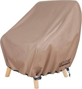 lot 66868 image: ULTCOVER Waterproof Patio Chair Cover  Outdoor Lounge Deep Seat Single Lawn Chair Cover Fits Up to 32W x 34D x 34H inches Brown