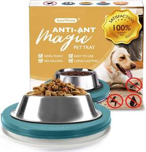 lot 66875 image: Ant Proof Cat Dog Bowl Tray - New Innovation Anti Ant Pet Food Dish Indoor No Chemical No Water Needed Different from Traditional Trap (Turquoise Green)