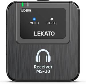 lot 66880 image: LEKATO Wireless in-Ear Monitor MS-20, 1 Wireless Receiver, 2.4G IEM System, Auto-Pairing, OTG Support, One to More, in-Ear Monitoring for Studio, Live, Singer, Band (1 Receiver)