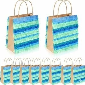 lot 9198 image: 24-Piece Fiesta Piata Favor Bags (light blue, light teal, blue, dark blue)
