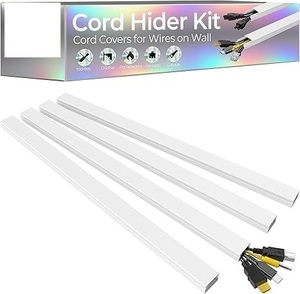 lot 9225 image: 66-inch Slim Wall Cable Hider Kit (White)
