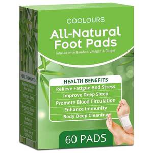lot 9235 image: 60ct All Natural Deep Cleansing Foot Pads for Better Sleep Stress Pain Relief
