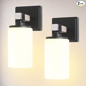 lot 9241 image: Farmhouse Rustic Wall Sconces (Set of Two)
