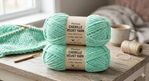lot 9247 image: 2-Pack Premium Chenille Velvet Yarn (200g Total)