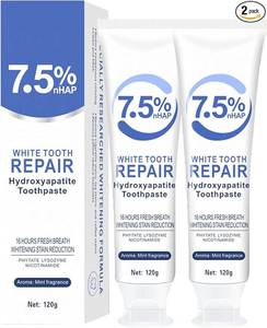 lot 9268 image: 2-Pack 7.5% Nano-Hydroxyapatite Enamel Repair Toothpaste