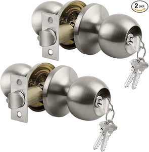 lot 9270 image: Satin Nickel Keyed Entry Door Knob