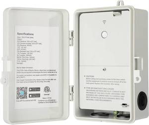 lot 9285 image: Dewenwils T50W Outdoor Wi-Fi Smart Box White 40A 120 To 277 VAC HOWT01C