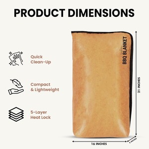 lot 3703 image: BBQ Blanket for Resting Meat, Reusable Meat Resting Bag for Smoking, BBQ Accessories for Brisket, Beef and Pork. Blanket for Grilling, Gifts for Men Women, BBQ Lovers Gift