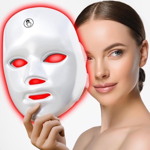 lot 3707 image: 7-1 Colors LED Facial Skin Care Mask,Red Light Mask for Face, LED Facial Mask Light,Salon or Home,White.