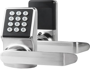 lot 3722 image: Keyless Entry Door Lock, Electronic Keypad Lock with Handle, Digital Lock with Keypads, IC Card and Key, Easy Installation for Home, Hotel, Satin Nickel