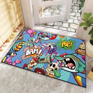 lot 3726 image: Washable Area Rug, Funny Cartoon Design Entryway Rug Doormat Faux Wool Non-Slip Washable Low-Pile Floor Carpet for Indoor Front Entrance Kitchen Bathroom Living Room BedRoom (35.4 x 23.6)