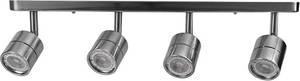 lot 2930 image: 4-Light LED Track Lighting Kit wDimmable LED Bulbs, Brushed Nickle, 28 Watts, Plug In Cord (15ft) - See Discription