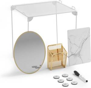 lot 2956 image: 11-Piece Locker Organizer and Decorating Kit with Marble-Print Accessories, Mirror, Shelf and More - Own Your Locker Look with This Stylish Way to Keep Your Locker Clutter Free and Organized All Year Round