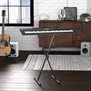 lot 2957 image: Single-X-Shape Keyboard and Piano Stand, Adjustable Height, Portable (Black)