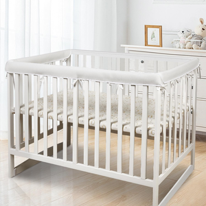lot 2969 image: Mesh Crib Rail Cover (3 Pcs-White) Designed to Protect Your Teething Baby and Nursery Furniture, A Safer Alternative to Traditional Padded Guards