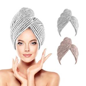lot 2971 image: 3-Pack Microfiber Hair Towels  Fast-Drying Wraps for Wet Hair