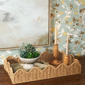 lot 2438 image: Scalloped Edge Woven Tray - Threshold
