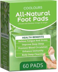 lot 10917 image: Bamboo Vinegar Ginger Foot Pads  30 Day Pack (60 Pads)