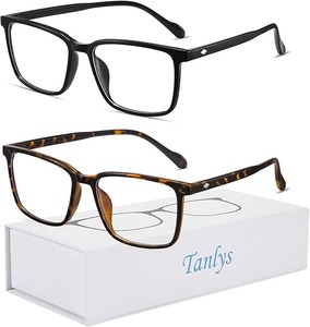 lot 10934 image: Blue Light Blocking Glasses  TR90 Lightweight Frame  Anti Eye Fatigue, UV & Glare Protection  Computer & Screen Protection Eyewear (2 Pack)