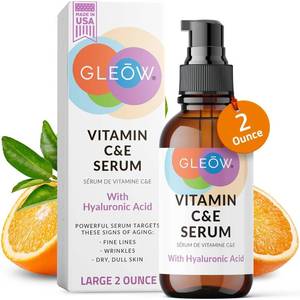 lot 10959 image: GLEOW Vitamin C Face Serum with Hyaluronic Acid & Vitamin E  Hydrating Brightening Facial Serum for Even Skin Tone  Paraben Free
